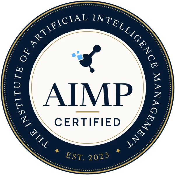 The AIMP Certified credential badge your colleague can earn